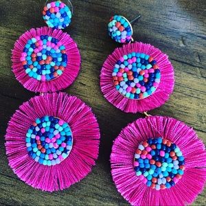 J.Crew Earrings beautiful hot pink. Summers outfit